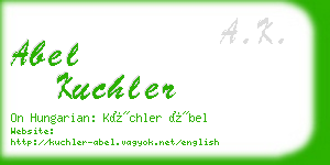 abel kuchler business card